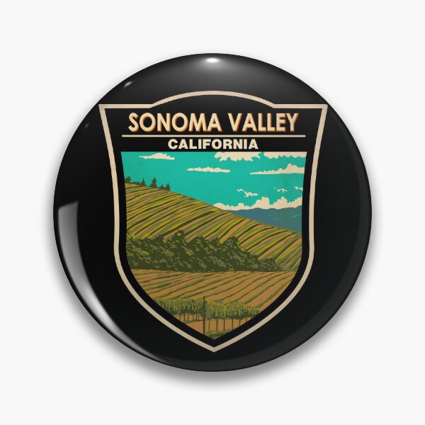 Item preview, Sonoma Valley California Travel Art Badge designed and sold by KrisSidDesigns.