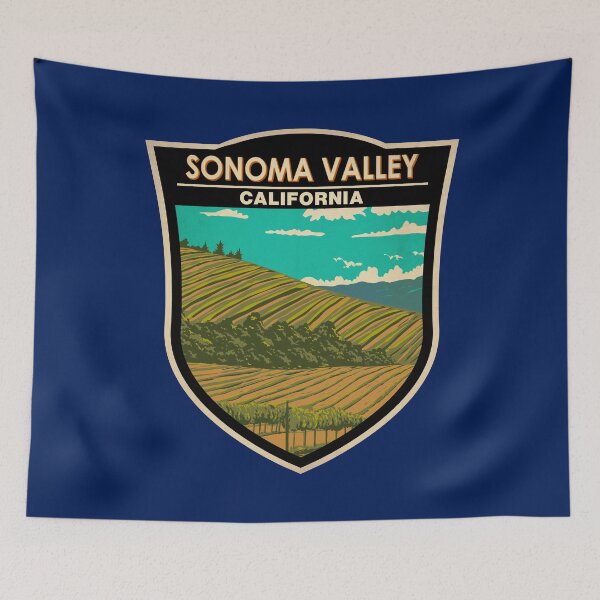 Item preview, Sonoma Valley California Travel Art Badge designed and sold by KrisSidDesigns.