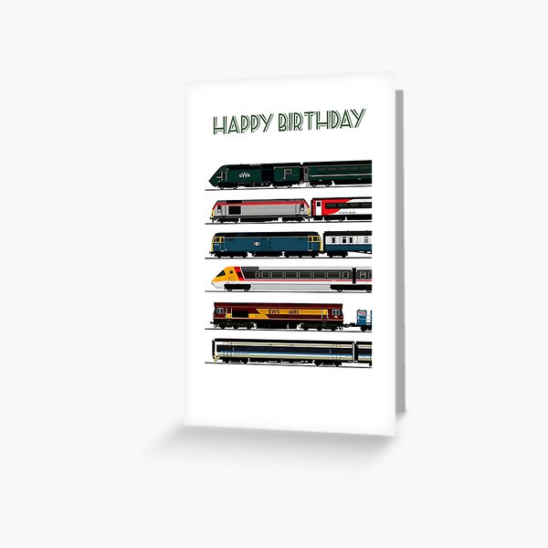 Item preview, Railway birthday card designed and sold by TrainFanatic.