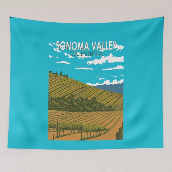 Item preview, Sonoma Valley California Travel Art Vintage designed and sold by KrisSidDesigns.