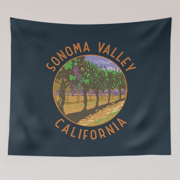Item preview, Sonoma Valley California Retro Distressed Circle designed and sold by KrisSidDesigns.