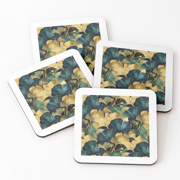 Item preview, Green gold gingko biloba leaves nature #pattern #nature designed and sold by JBJart.