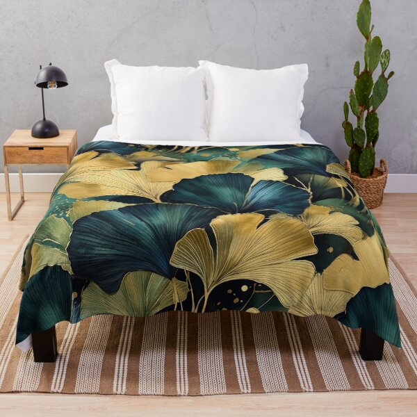 Item preview, Green gold gingko biloba leaves nature #pattern #nature designed and sold by JBJart.
