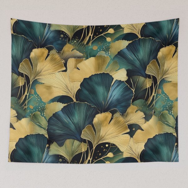 Item preview, Green gold gingko biloba leaves nature #pattern #nature designed and sold by JBJart.