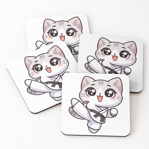 Item preview, Cute kawaii style Cat doing karate designed and sold by BrinaandPops.