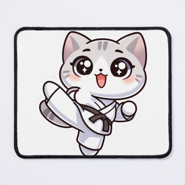 Item preview, Cute kawaii style Cat doing karate designed and sold by BrinaandPops.