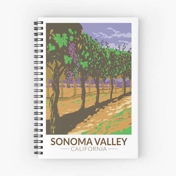 Item preview, Sonoma Valley California Vineyard Travel Art Vintage designed and sold by KrisSidDesigns.