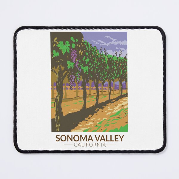 Item preview, Sonoma Valley California Vineyard Travel Art Vintage designed and sold by KrisSidDesigns.