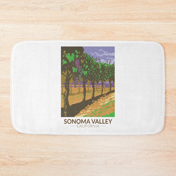Item preview, Sonoma Valley California Vineyard Travel Art Vintage designed and sold by KrisSidDesigns.