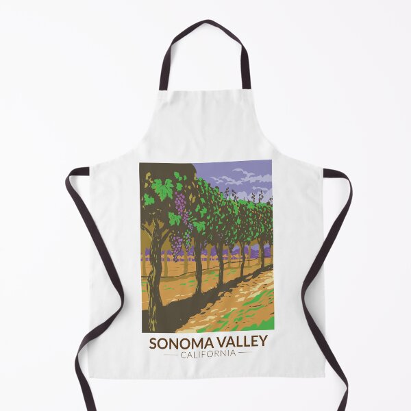 Item preview, Sonoma Valley California Vineyard Travel Art Vintage designed and sold by KrisSidDesigns.
