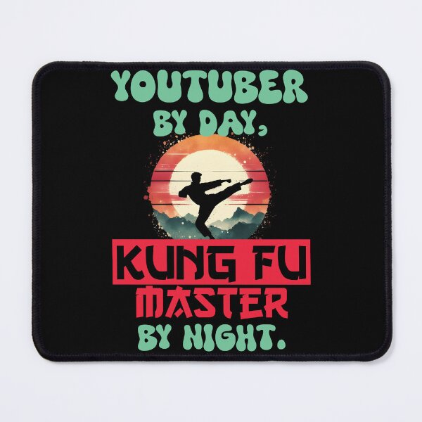 Item preview, Vintage Kung Fu Master & YouTuber Dual Life | T-Shirt Design | designed and sold by TheInkyOwl-TIO.