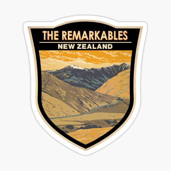 Item preview, The Remarkables New Zealand Travel Art Badge designed and sold by KrisSidDesigns.