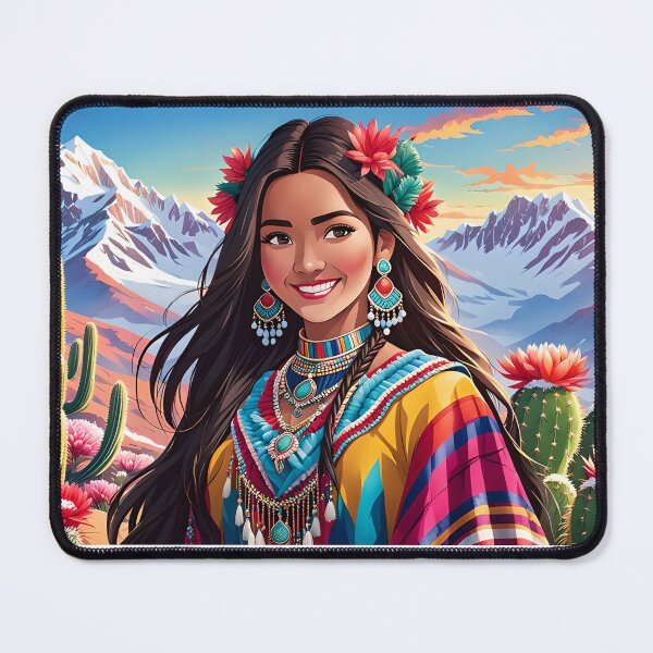 Item preview, Pretty Peruvian Girl in Cactus Field designed and sold by Pim-Crystal.