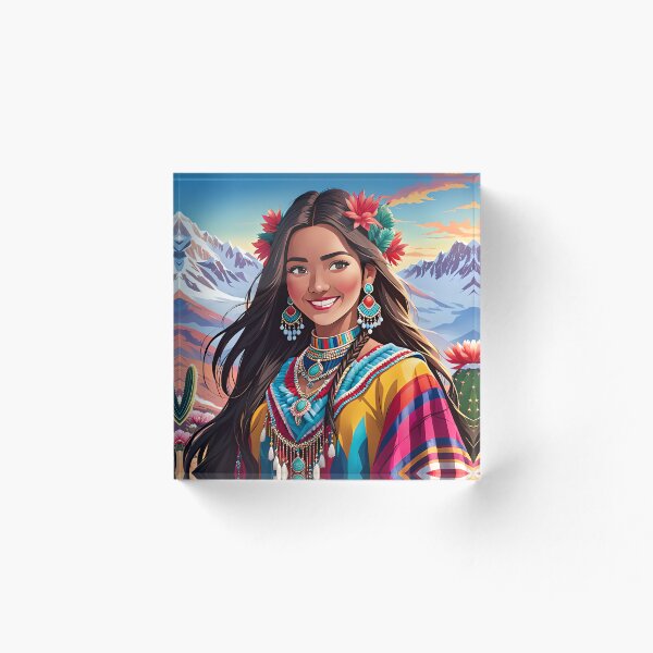 Item preview, Pretty Peruvian Girl in Cactus Field designed and sold by Pim-Crystal.
