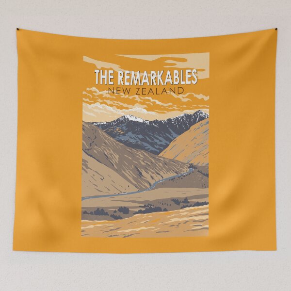 Item preview, The Remarkables New Zealand Travel Art Vintage designed and sold by KrisSidDesigns.