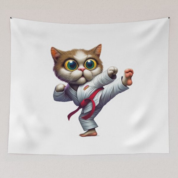 Item preview, Cute kawaii style Cat doing karate designed and sold by BrinaandPops.