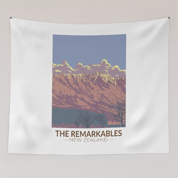 Item preview, The Remarkables New Zealand Kawarau Travel Art Vintage designed and sold by KrisSidDesigns.