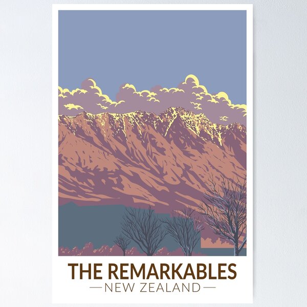 Item preview, The Remarkables New Zealand Kawarau Travel Art Vintage designed and sold by KrisSidDesigns.