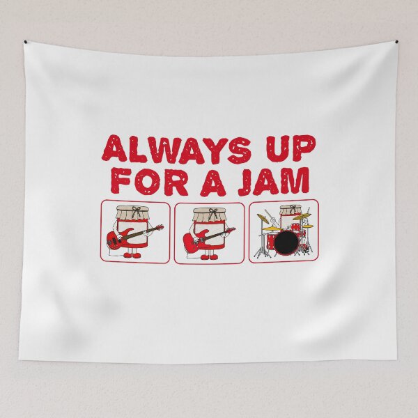 Item preview, Always Up For A Jam, Guitar Bass Drums Funny designed and sold by doodlerob.