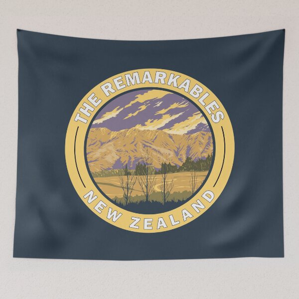 Item preview, The Remarkables New Zealand Otago Travel Art Badge designed and sold by KrisSidDesigns.