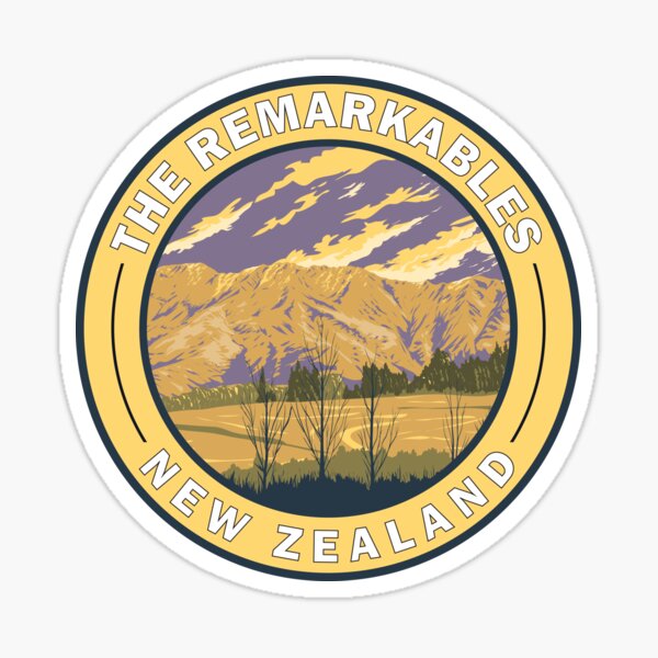 Item preview, The Remarkables New Zealand Otago Travel Art Badge designed and sold by KrisSidDesigns.
