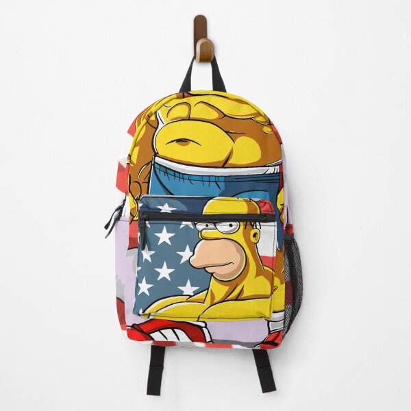 Item preview, Simpson with a pumped up body against the backdrop of the American flag designed and sold by Dream-Way.