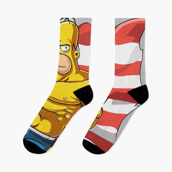 Item preview, Simpson with a pumped up body against the backdrop of the American flag designed and sold by Dream-Way.
