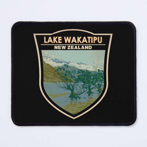 Item preview, Lake Wakatipu New Zealand Travel Art Badge designed and sold by KrisSidDesigns.