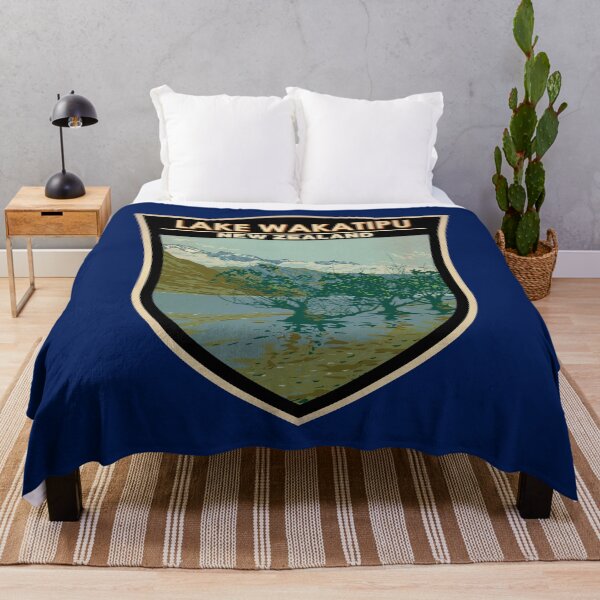 Item preview, Lake Wakatipu New Zealand Travel Art Badge designed and sold by KrisSidDesigns.