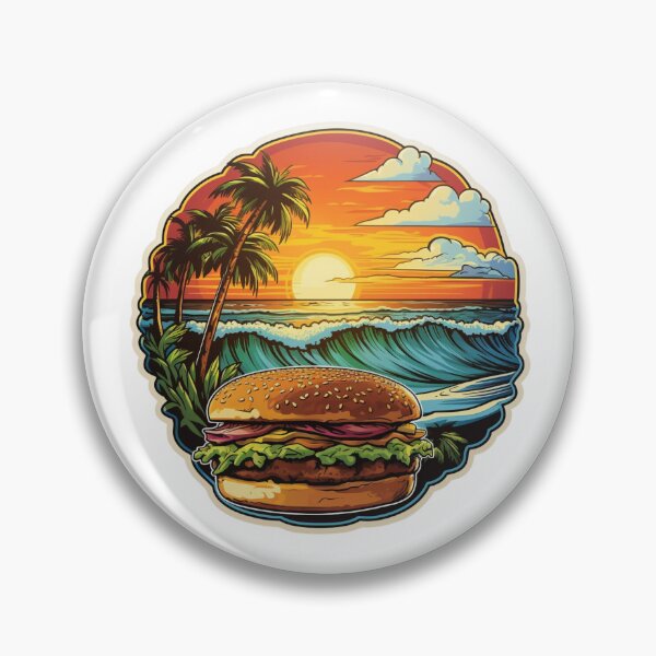Item preview, Cheeseburger Paradise tropical fun sticker designed and sold by BrinaandPops.