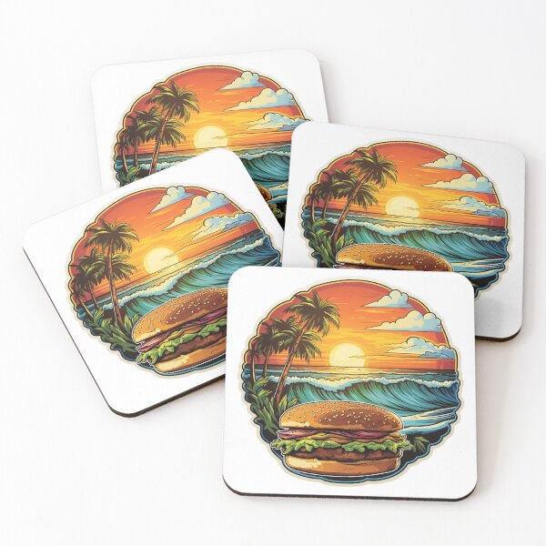 Item preview, Cheeseburger Paradise tropical fun sticker designed and sold by BrinaandPops.