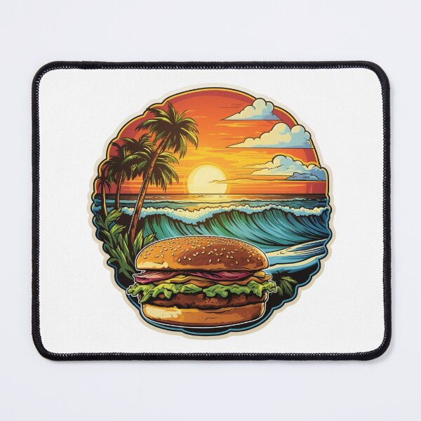 Item preview, Cheeseburger Paradise tropical fun sticker designed and sold by BrinaandPops.