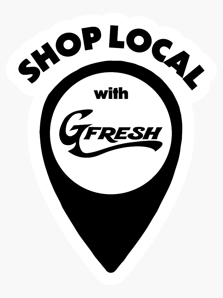 Thumbnail 3 of 3, Sticker, Shop Local with GFRESH designed and sold by GFreshEmporium.