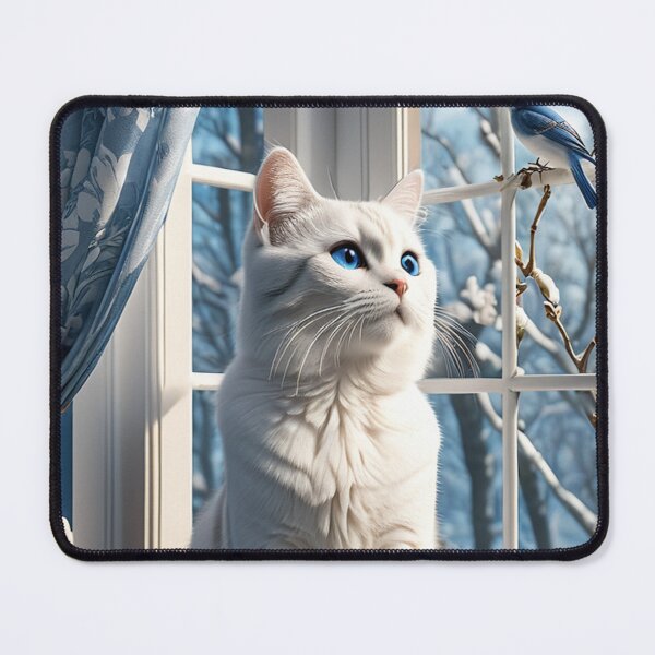 Item preview, White Cat with a New Friend designed and sold by SublimeMusings.
