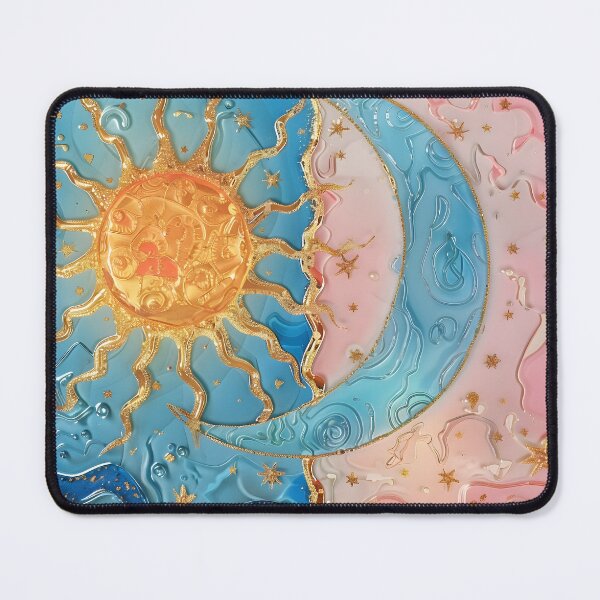 Item preview, Sun and Crescent Moon Harmony - Stained Glass Art designed and sold by mebraart.