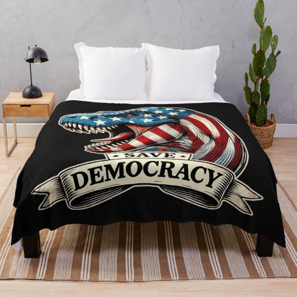 Item preview, Patriotic Dinosaur Save Democracy T-Rex designed and sold by SerhiiArt.