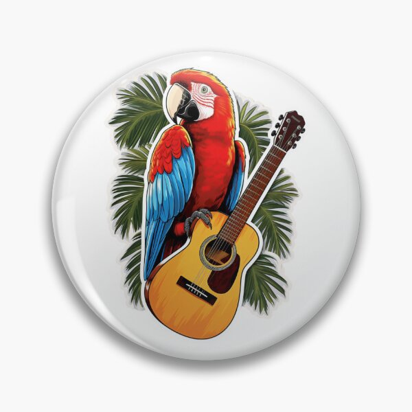 Item preview, Jimmy Buffett tribute sticker, Parrot on guitar designed and sold by BrinaandPops.