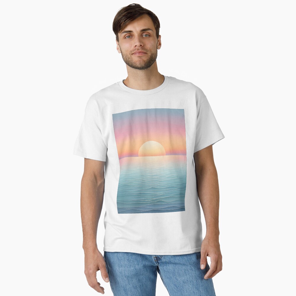 Dreamy Pastel Minimalist Seascape Sunset , orange Canvas Print