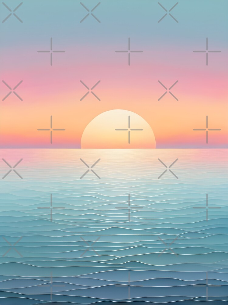 Dreamy Pastel Minimalist Seascape Sunset , orange Canvas Print