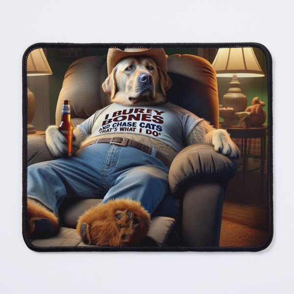 Item preview, Labrador Retriever Relaxing in a Recliner Drinking a Beer designed and sold by TheDogOnIt.