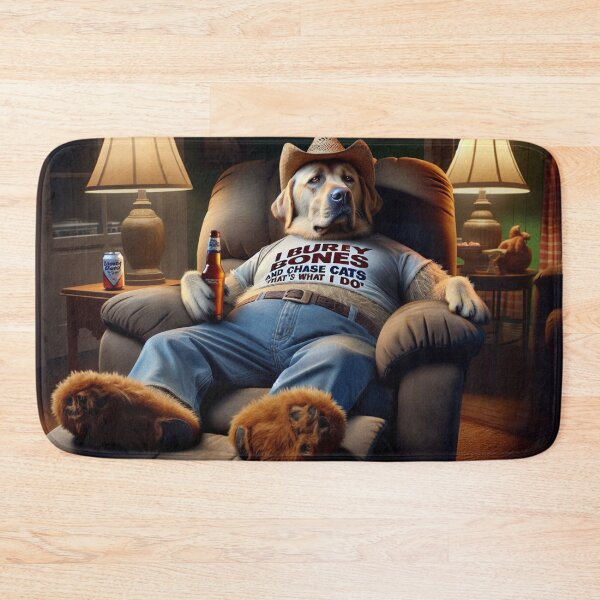 Item preview, Labrador Retriever Relaxing in a Recliner Drinking a Beer designed and sold by TheDogOnIt.