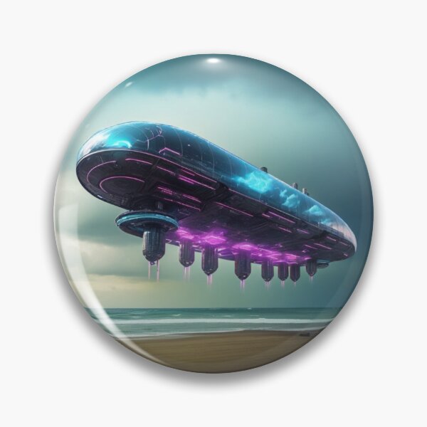 Item preview, futuristic neon lit zeppelin designed and sold by quasartphil.