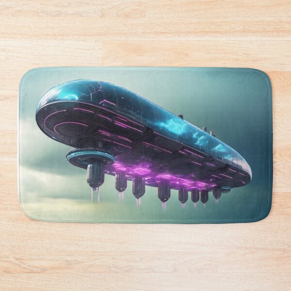 Item preview, futuristic neon lit zeppelin designed and sold by quasartphil.
