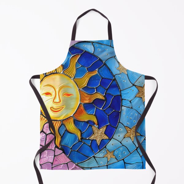 Item preview, Enchanting Sun and Moon Stained Glass Art designed and sold by mebraart.