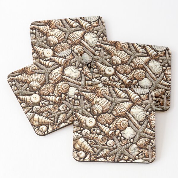 Item preview, Seashells Pattern designed and sold by InsanseCreation.