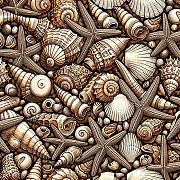 Artwork thumbnail, Seashells Pattern by InsanseCreation