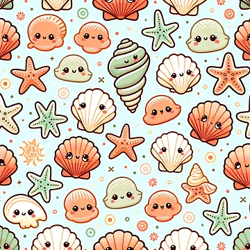 Artwork thumbnail, Seashells Pattern by InsanseCreation
