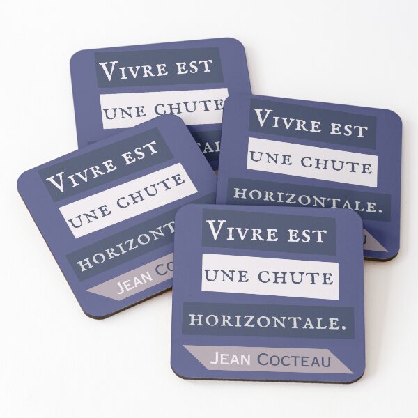 Item preview, Jean Cocteau quote: Vivre est une chute horizontale. designed and sold by artbleed.