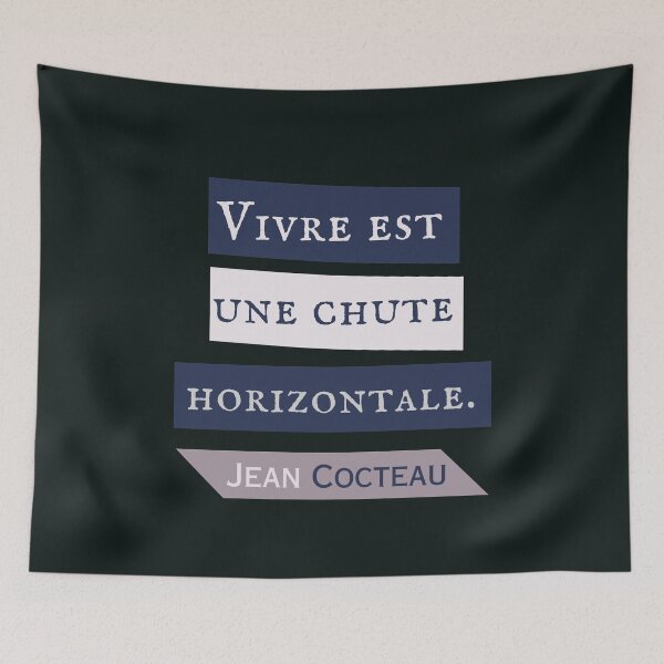Item preview, Jean Cocteau quote: Vivre est une chute horizontale. designed and sold by artbleed.