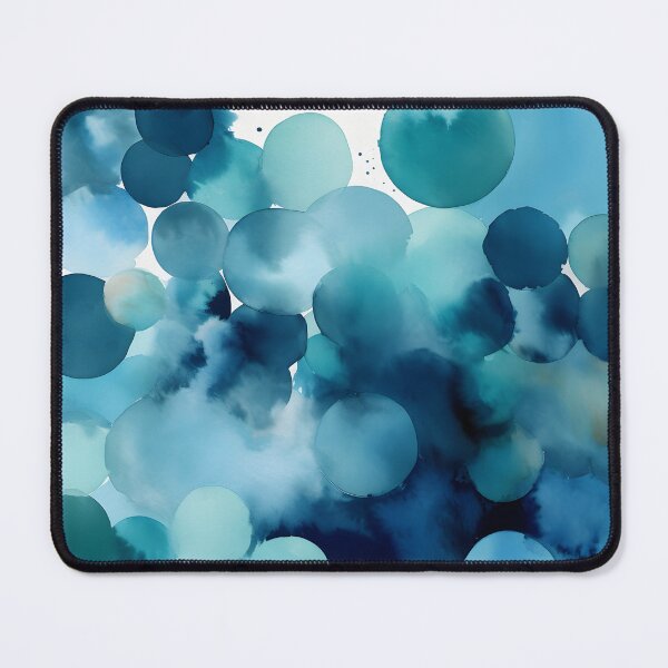 Aperçu de l'œuvre Art mural abstrait à l’aquarelle, peinture à bulles de mousse de mer paisible, formes de cercle de pépinière simples créée et vendue par Lightweav.